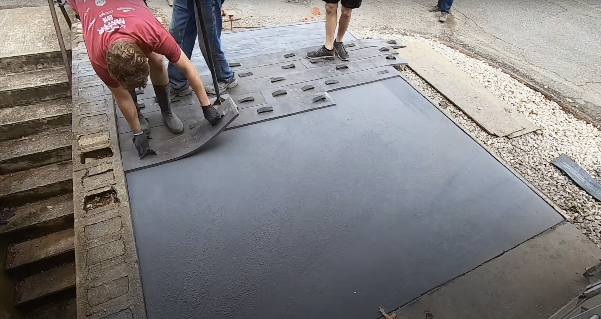 Expert concrete surface finishing and texturing Professional concrete finishing work with smooth surface texture